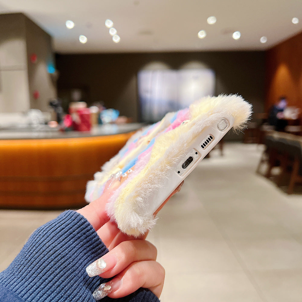Rainbow Furry 3D Toy Camera Protection Soft Phone Case - iPhone 14 Pro
