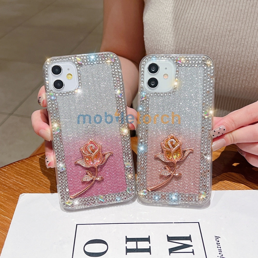Rose Diamond TPU (Soft) Phone Case - iPhone 14 Pro