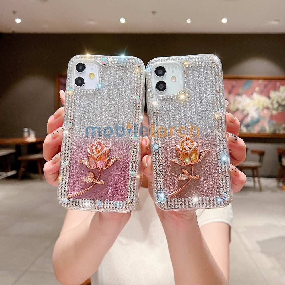 Rose Diamond TPU (Soft) Phone Case - iPhone 14 Pro
