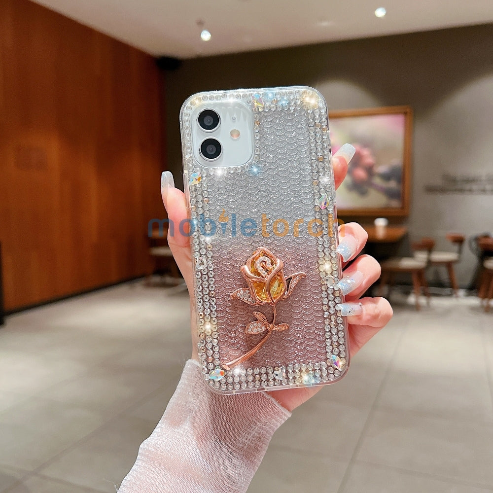 Rose Diamond TPU (Soft) Phone Case - iPhone 14 Pro