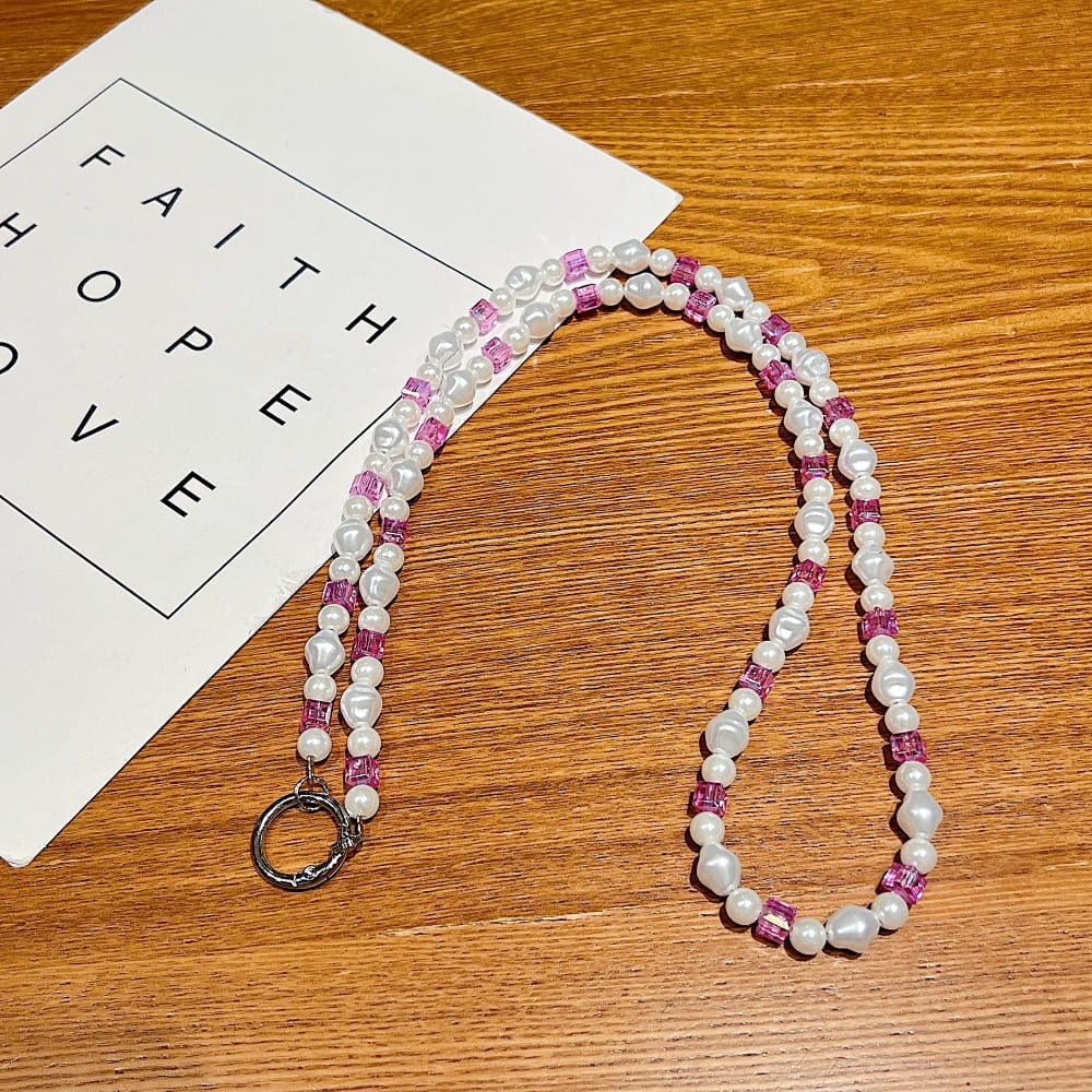Rosy Pearl Phone Chain | Phone Strap