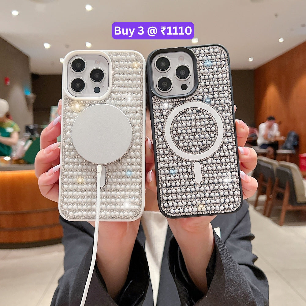 Shining Star and Pearl Diamond Magsafe Phone Case - iPhone 16 Plus