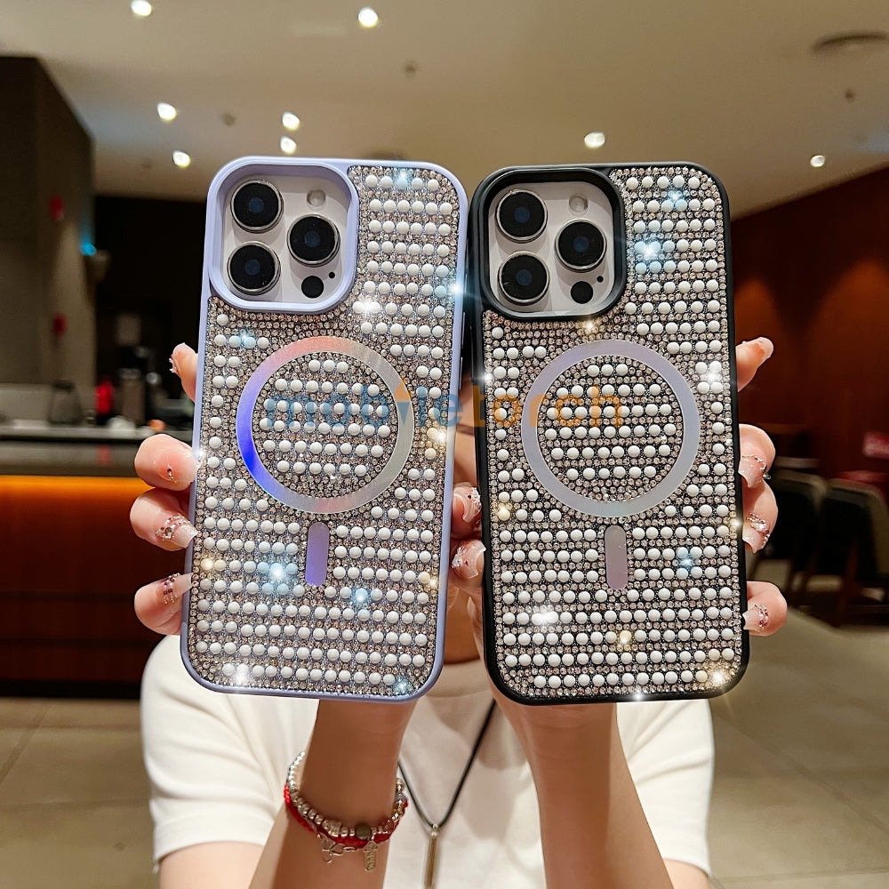 Shining Star and Pearl Diamond Magsafe Phone Case - Samsung S24
