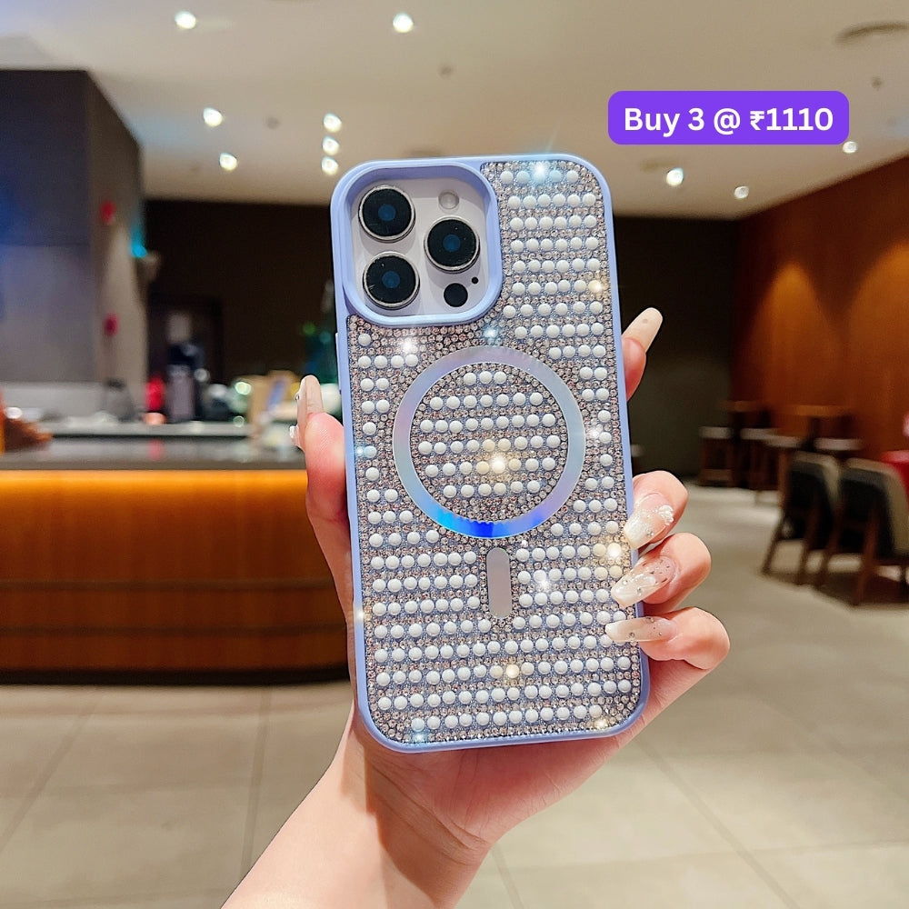 Shining Star and Pearl Diamond Magsafe Phone Case - iPhone 16 Pro