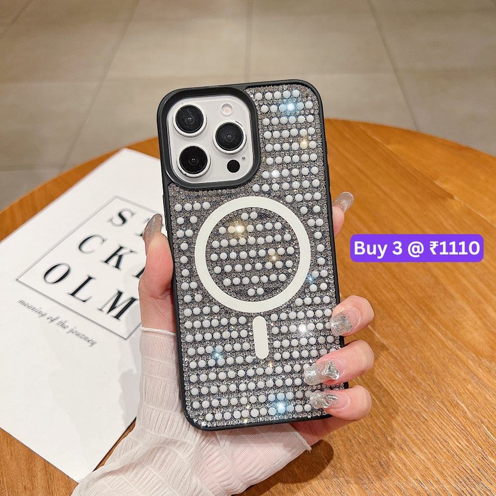 Shining Star and Pearl Diamond Magsafe Phone Case - iPhone 16 Plus