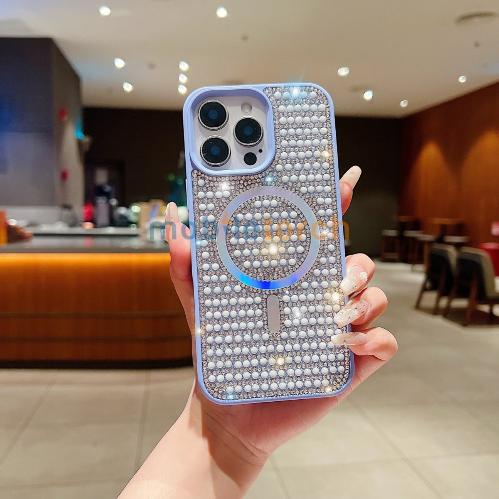 Shining Star and Pearl Diamond Magsafe Phone Case - Samsung S24