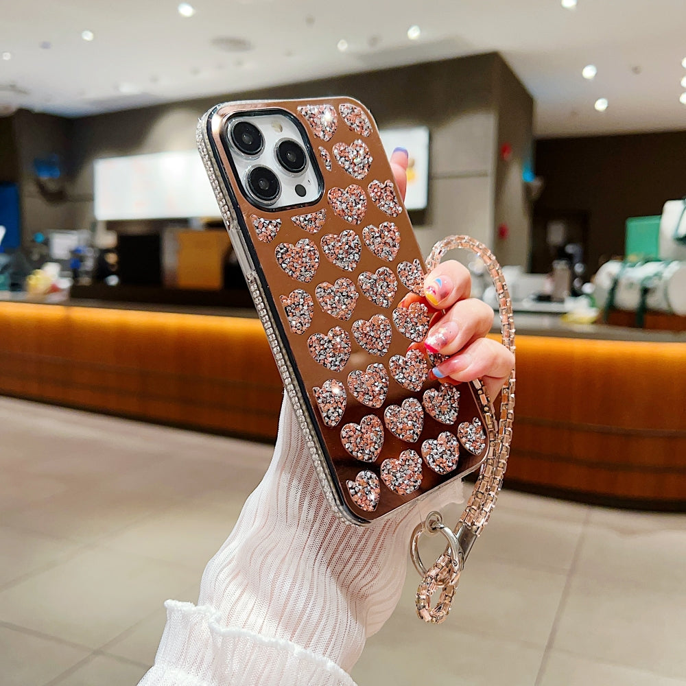 Shiny Glitter Diamond Heart PC (Hard) Case - Samsung S20FE