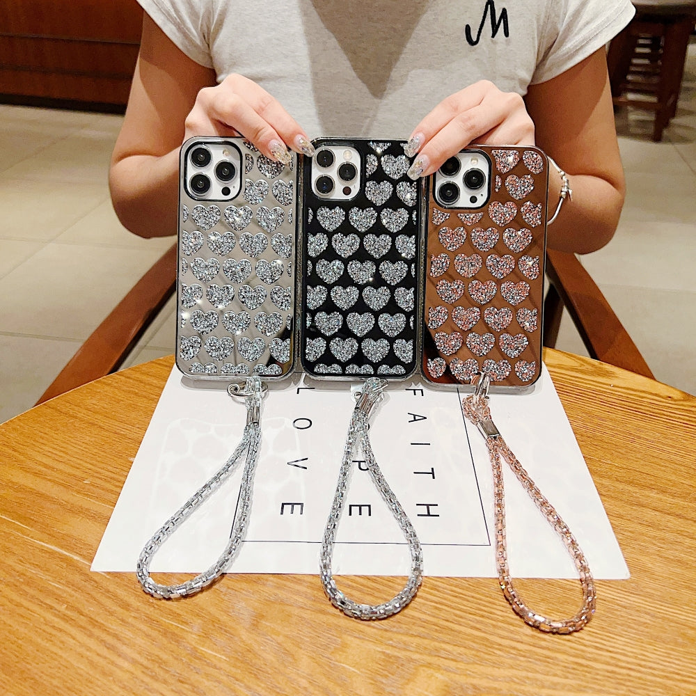 Shiny Glitter Diamond Heart PC (Hard) Case - OnePlus Nord CE 3 Lite