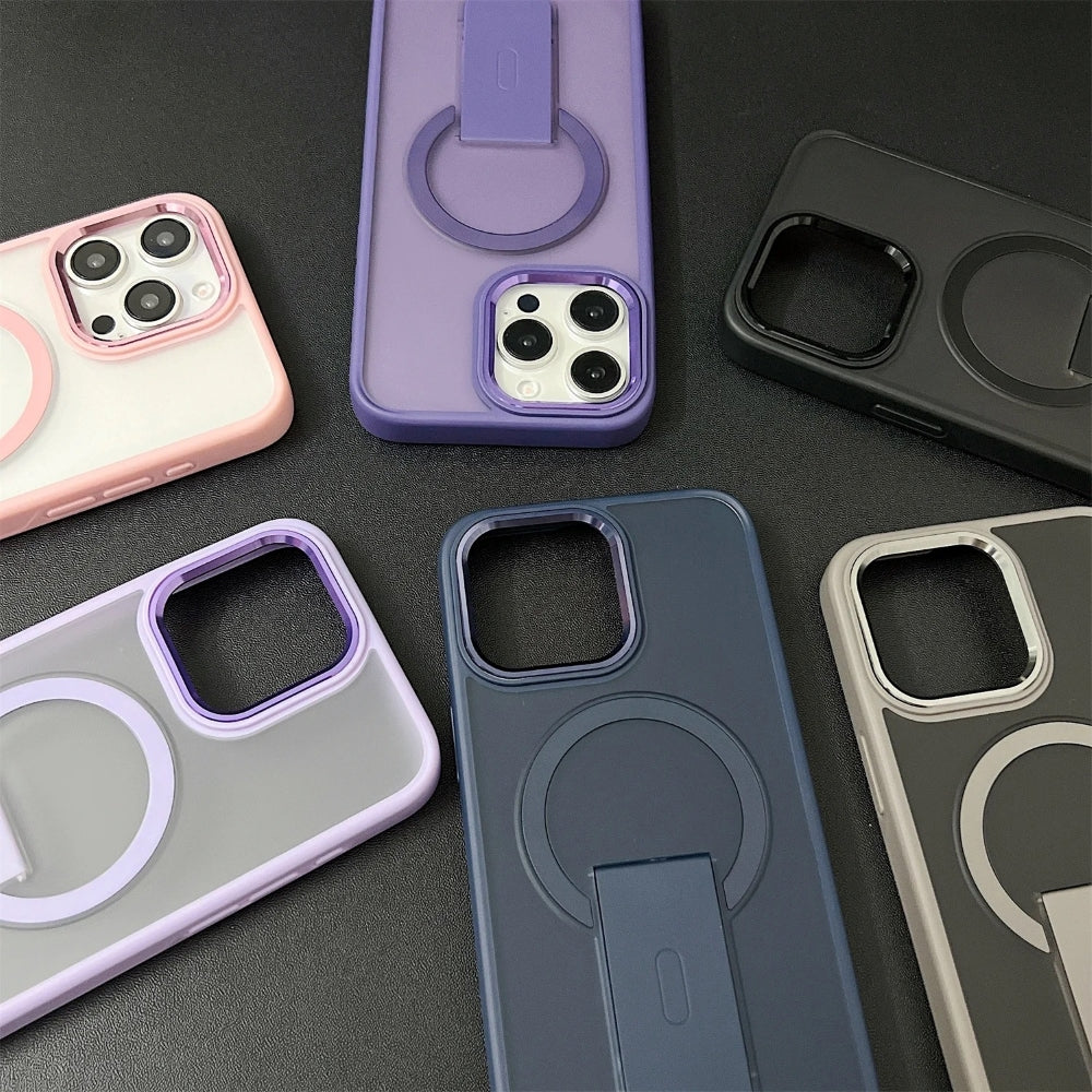 Shockproof Kickstand Magnetic Wireless Charge Phone Case