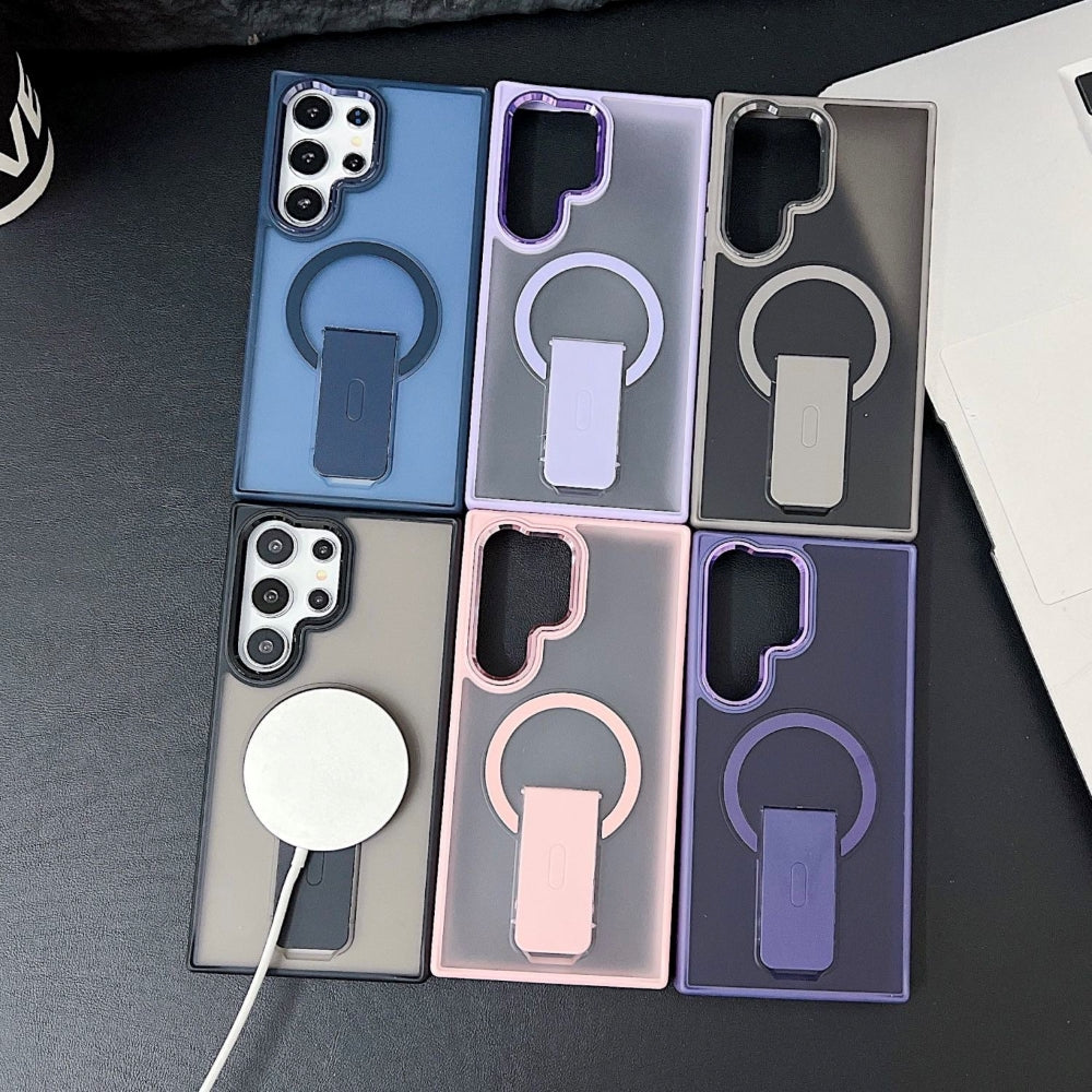 Shockproof Kickstand Magnetic Wireless Charge Phone Case