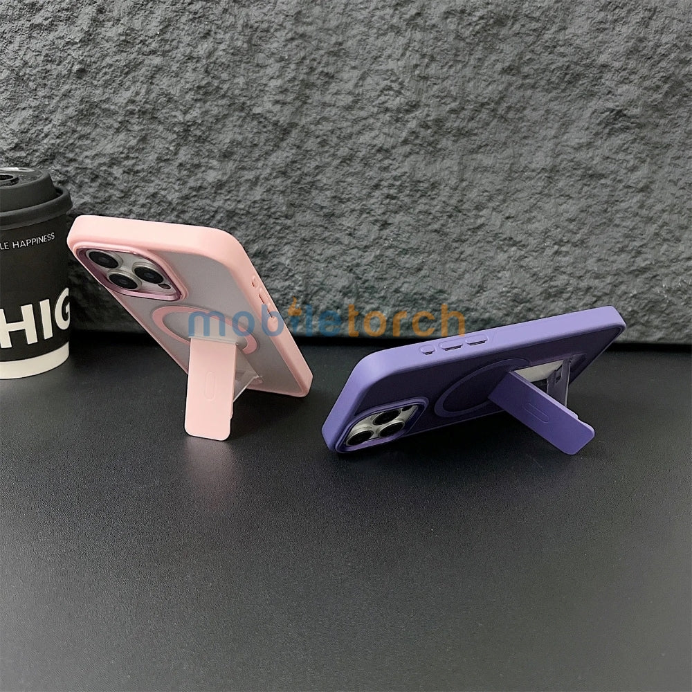 Shockproof Kickstand Magnetic Wireless Charge Phone Case - iPhone 14 Pro
