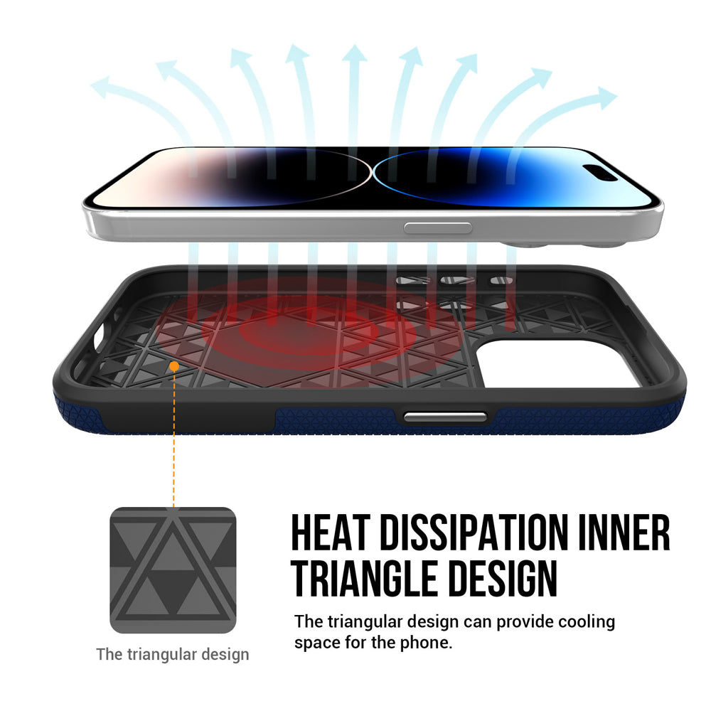 Shockproof Rugged Metal Button TPU (Soft) | PC (Hard) Phone Case - iPhone 14 Pro