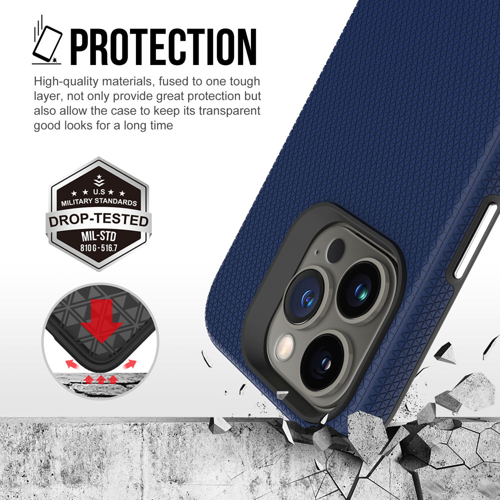 Shockproof Rugged Metal Button TPU (Soft) | PC (Hard) Phone Case - iPhone 14 Pro