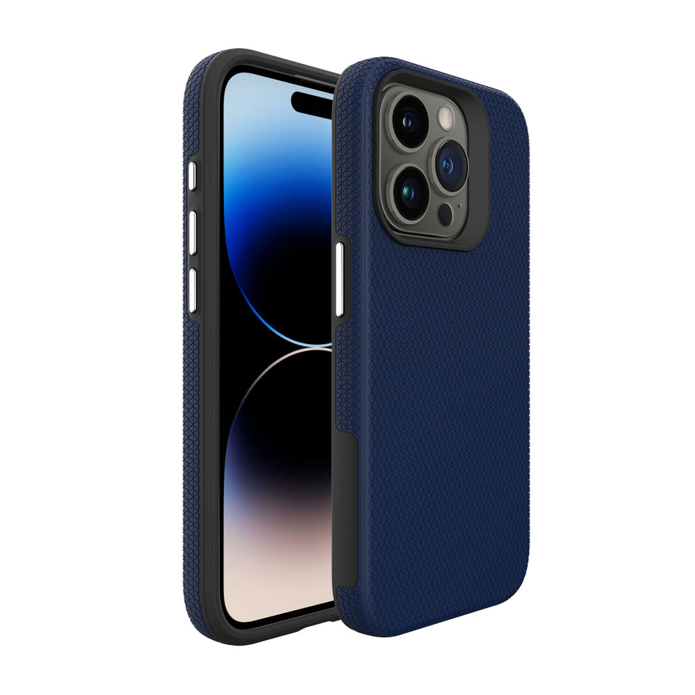 Shockproof Rugged Metal Button TPU (Soft) | PC (Hard) Phone Case - iPhone 14 Pro