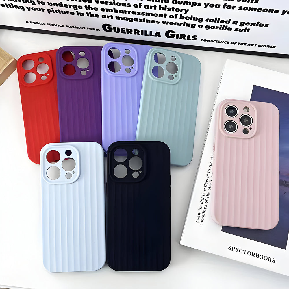 Premium Stripe Silicone Camera Protection Cover - iPhone 15 Pro Max