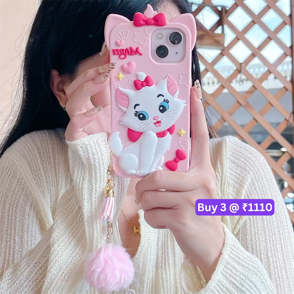 Silicone 3D Meow Chic TPU (Soft) Phone Case - iPhone 14 Pro Max