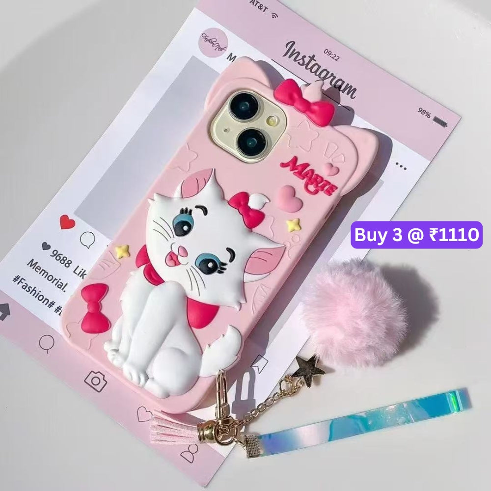 Silicone 3D Meow Chic TPU (Soft) Phone Case - iPhone 15 Pro Max