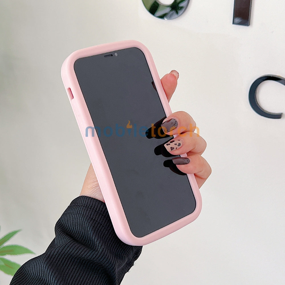 Silicone Tulip Embossed Pearl Mirror Phone Case - iPhone 14 Pro Max