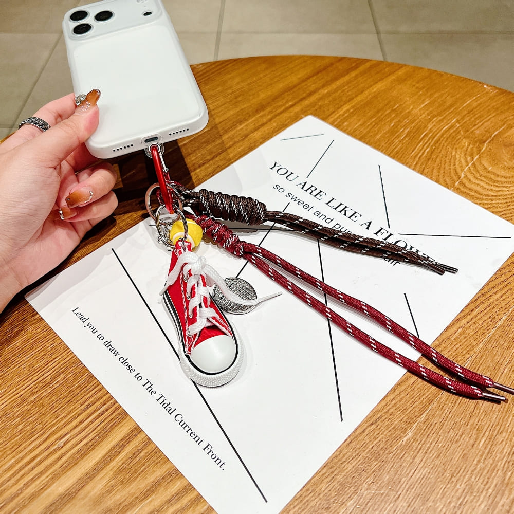 Sneakers Ornament Bow Rope Phone Charm | Keychain | Handbag Charm