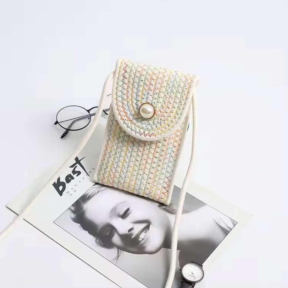 Soft Knit Button Sling Pouch