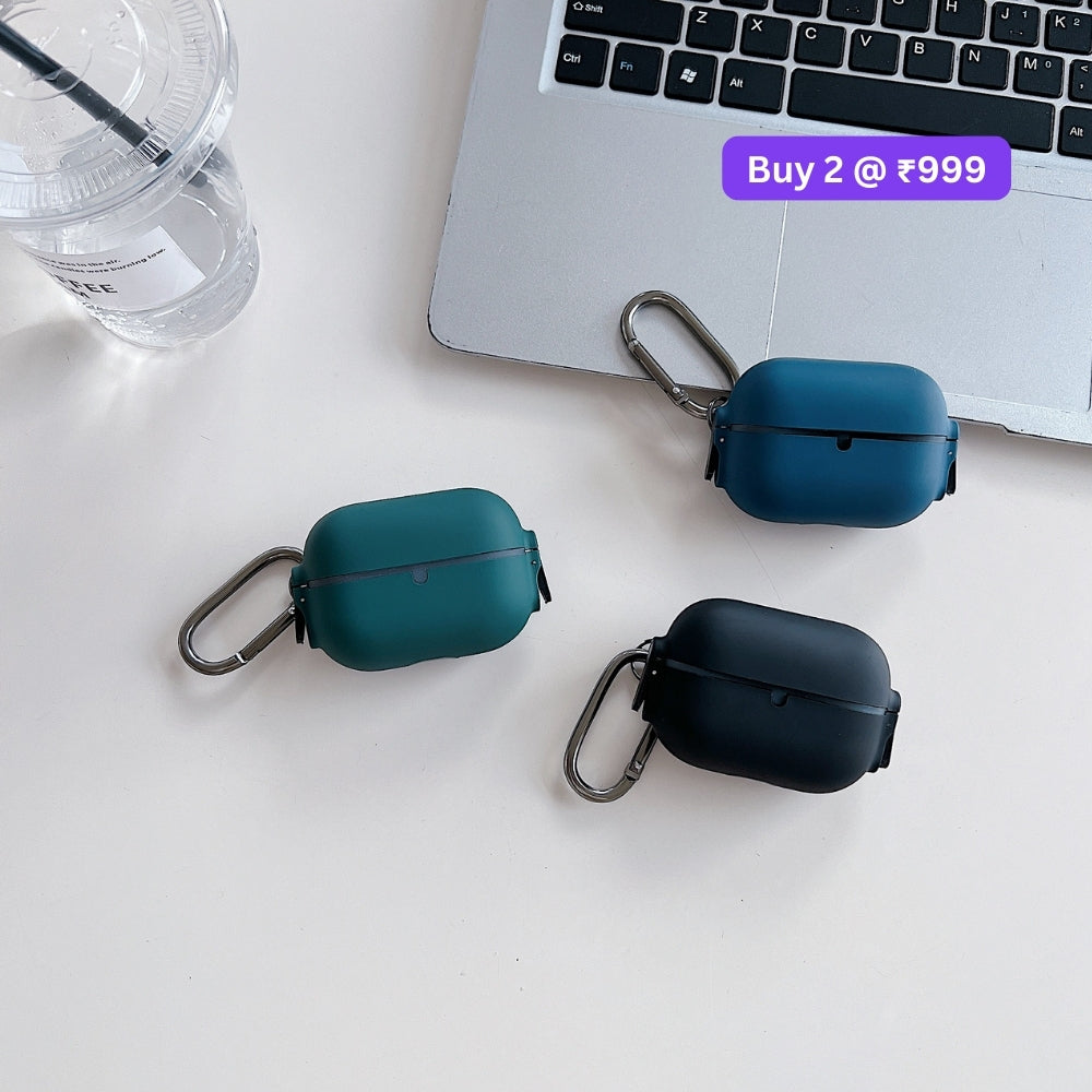 Soft Silicone 360 Degree Shock Absorbing Airpod Case with Keychain Hook for Airpod Pro 2 | Airpod 4