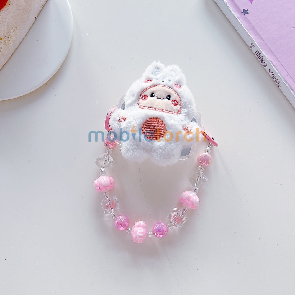 Soft Toy Flip Mirror Universal Stand with Crystal Bracelet