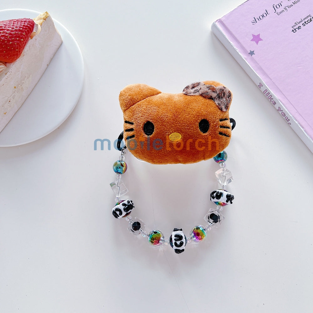 Soft Toy Flip Mirror Universal Stand with Crystal Bracelet
