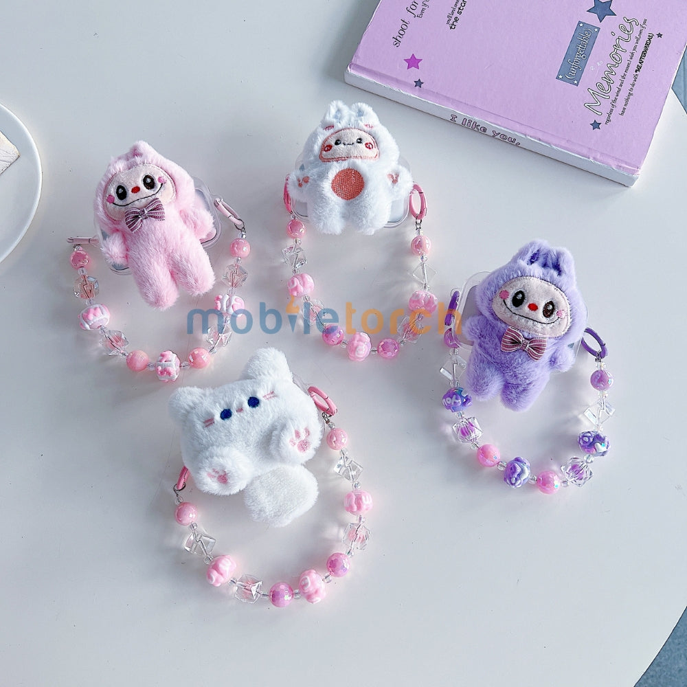 Soft Toy Flip Mirror Universal Stand with Crystal Bracelet