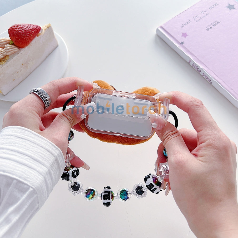 Soft Toy Flip Mirror Universal Stand with Crystal Bracelet
