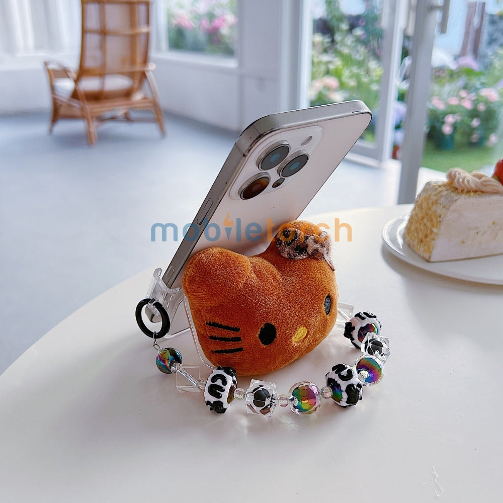 Soft Toy Flip Mirror Universal Stand with Crystal Bracelet