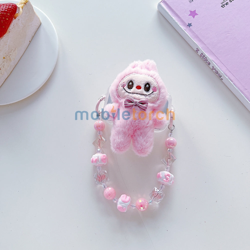 Soft Toy Flip Mirror Universal Stand with Crystal Bracelet