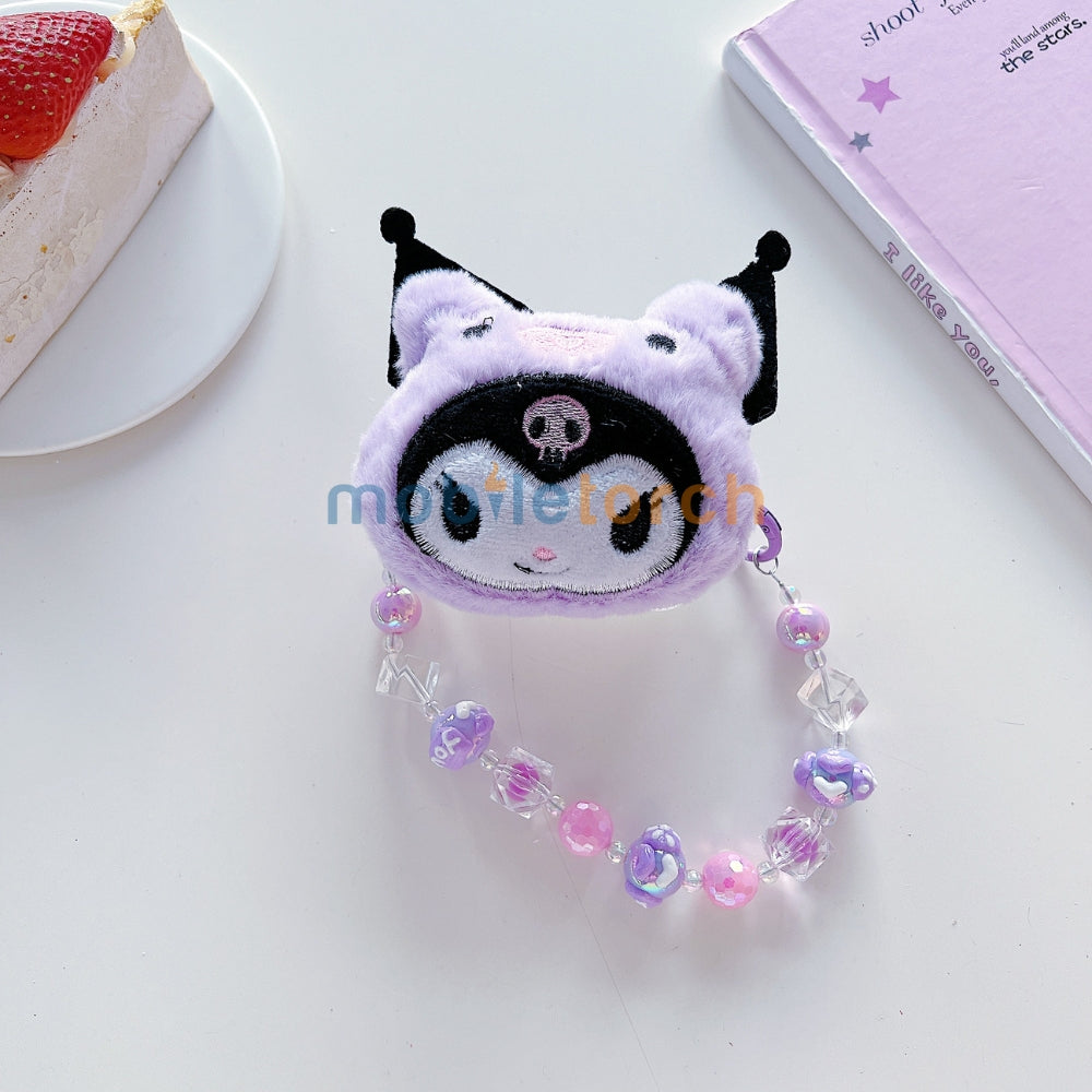 Soft Toy Flip Mirror Universal Stand with Crystal Bracelet