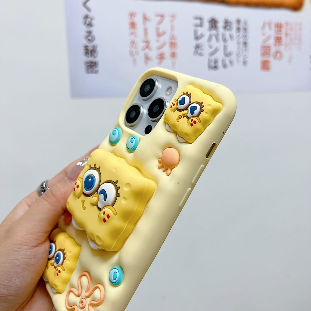Spongebob Stand Silicone Soft Phone Case with Bracelet