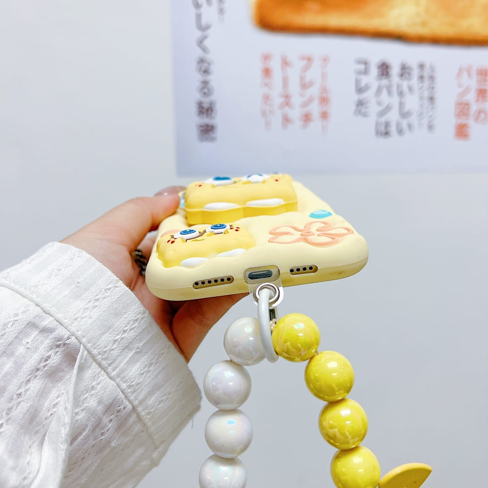 Spongebob Stand Silicone Soft Phone Case with Bracelet