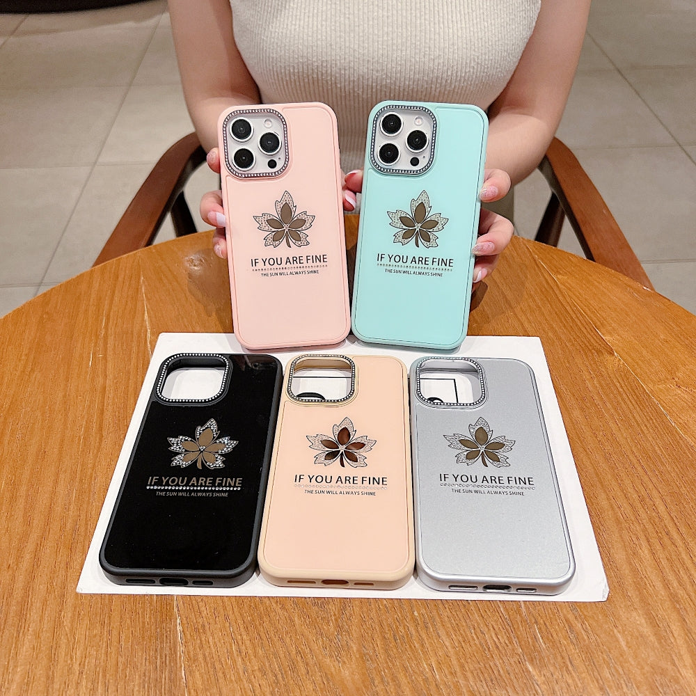 Stamping Leave Design TPU (Soft) Phone Case - iPhone 15