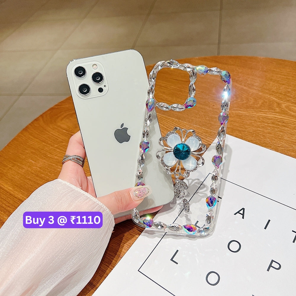 Sunflower Diamond Border Transparent Phone Case - iPhone 13 Pro