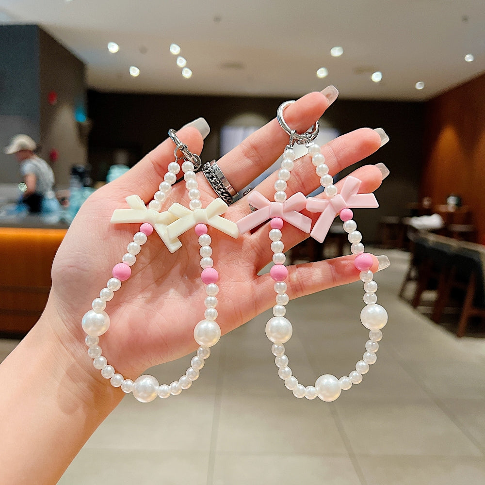 Sweet Pearl Bow Chain Style Phone Charm | Keychain | Handbag Charm