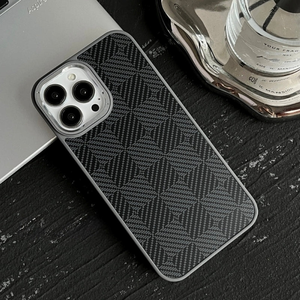 Synthetic Fiber Grid Texture Phone Case