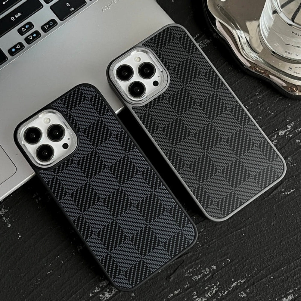 Synthetic Fiber Grid Texture Phone Case