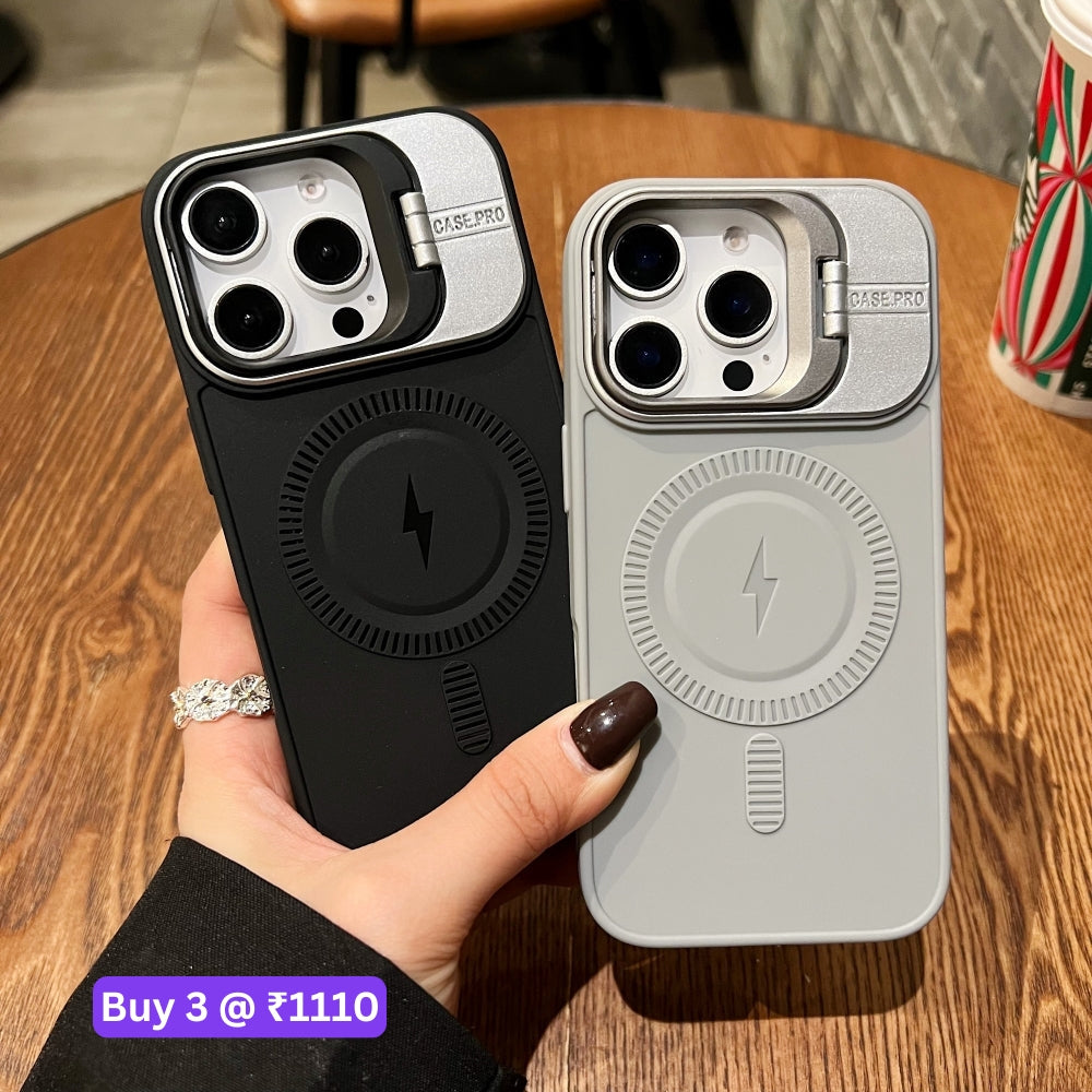 TPU Silicone Magnetic Wireless Kickstand Phone Case - iPhone 15
