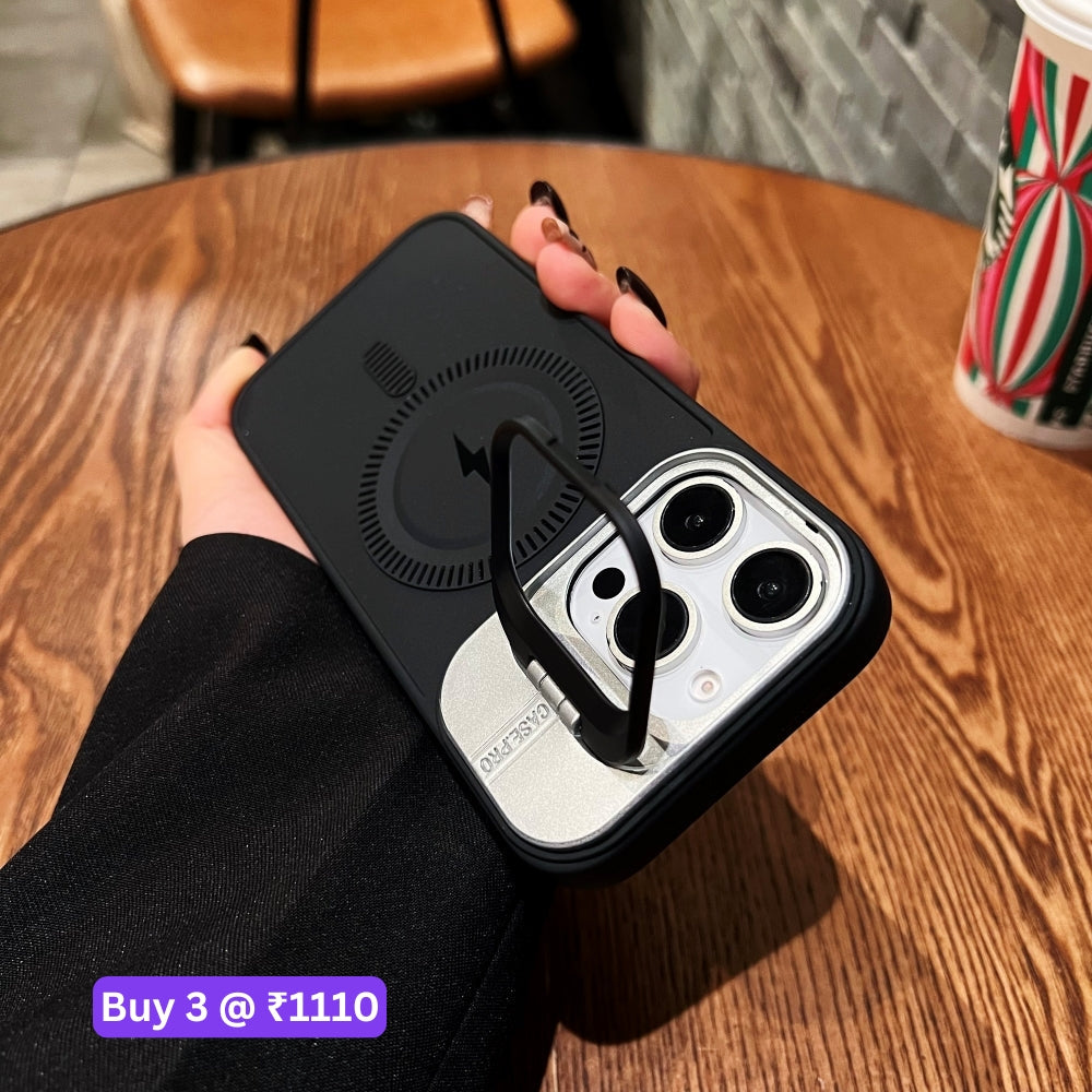 TPU Silicone Magnetic Wireless Kickstand Phone Case - iPhone 15