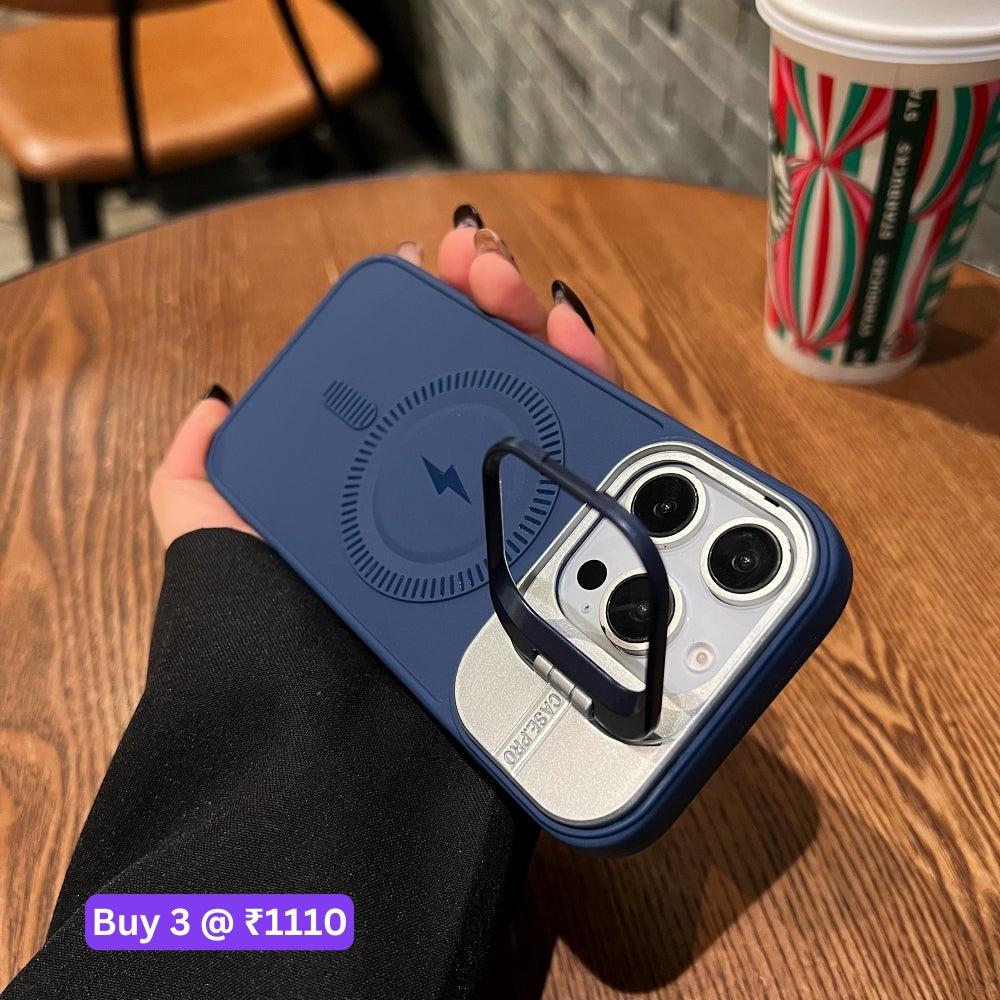 TPU Silicone Magnetic Wireless Kickstand Phone Case - iPhone 15