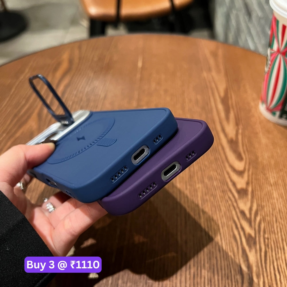 TPU Silicone Magnetic Wireless Kickstand Phone Case - iPhone 15
