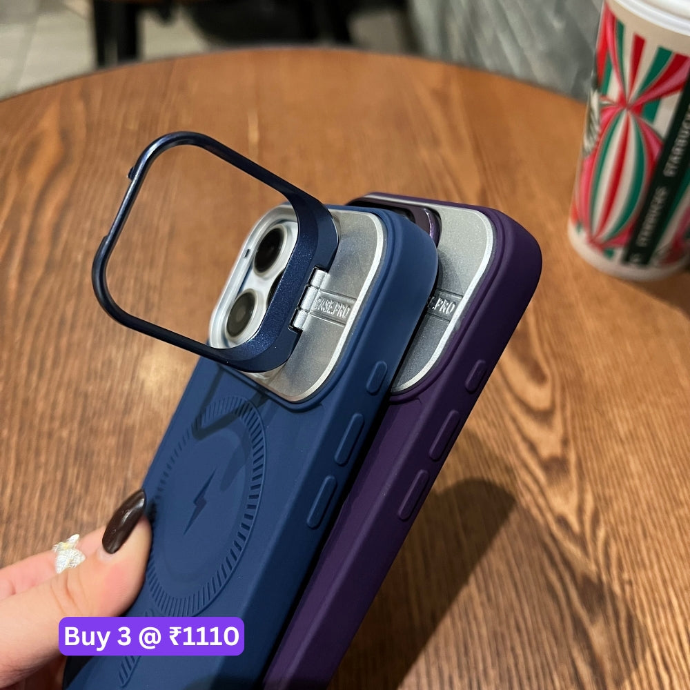 TPU Silicone Magnetic Wireless Kickstand Phone Case - iPhone 15