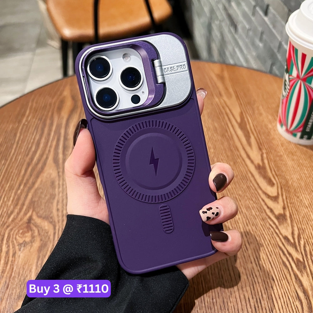 TPU Silicone Magnetic Wireless Kickstand Phone Case - iPhone 15