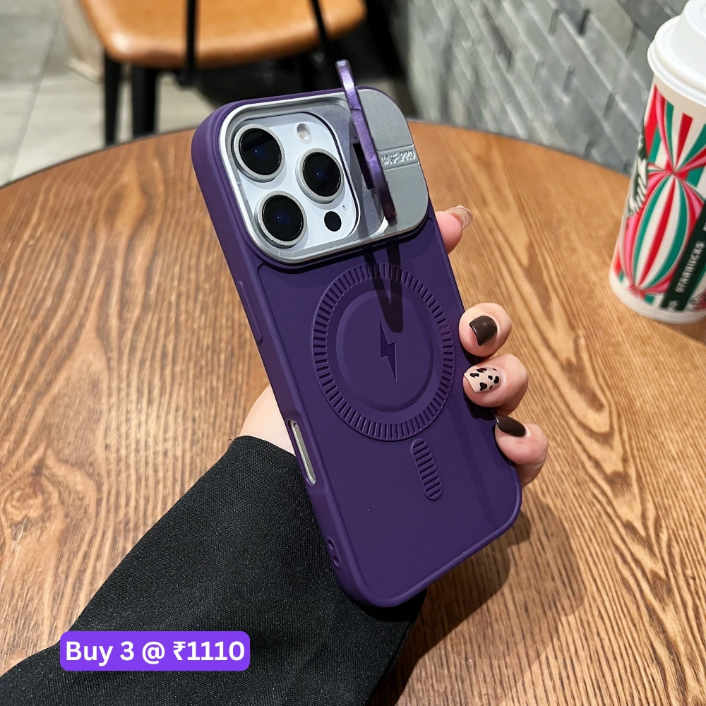 TPU Silicone Magnetic Wireless Kickstand Phone Case - iPhone 15
