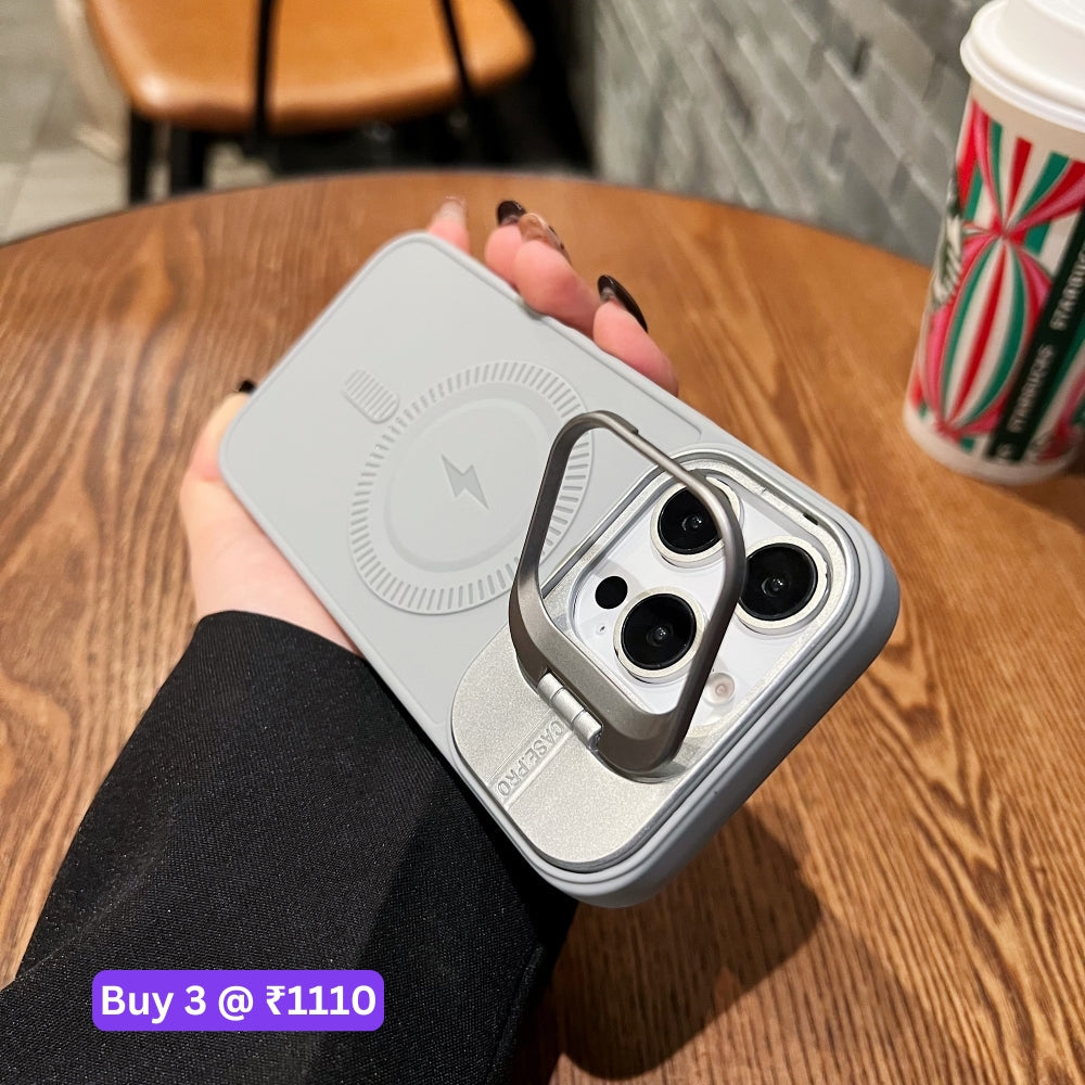 TPU Silicone Magnetic Wireless Kickstand Phone Case - iPhone 15