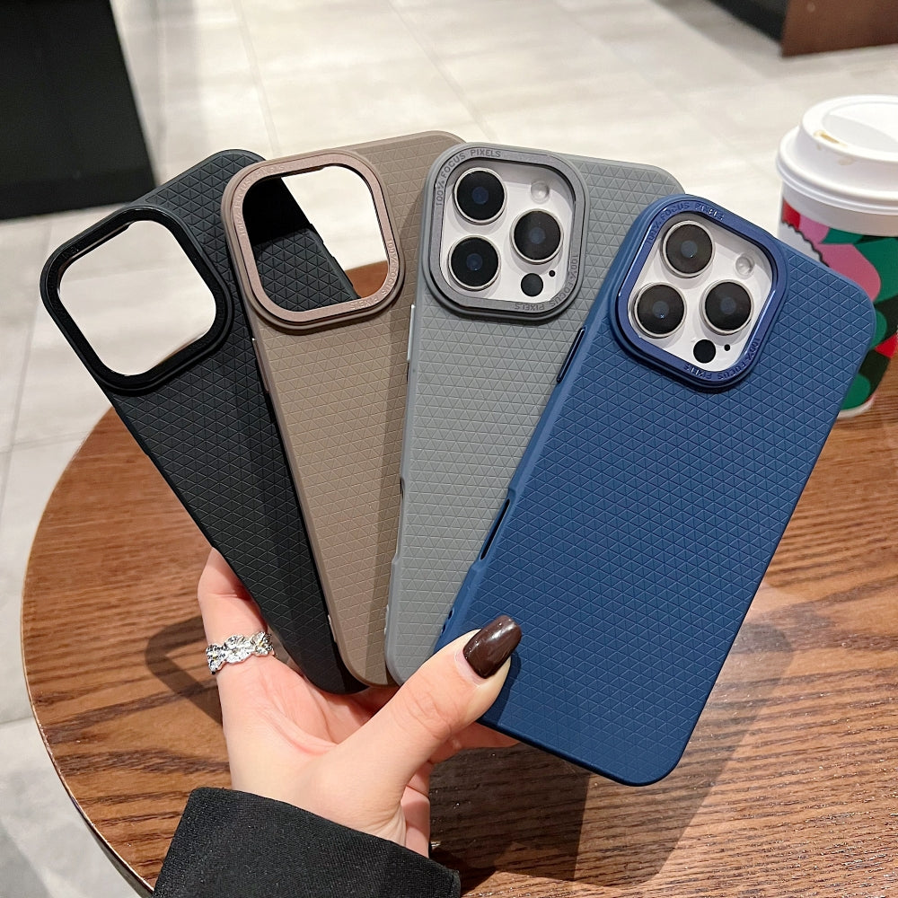Textured Design Metal Camera Protection PC (Hard) Phone Case - iPhone 13 Pro Max