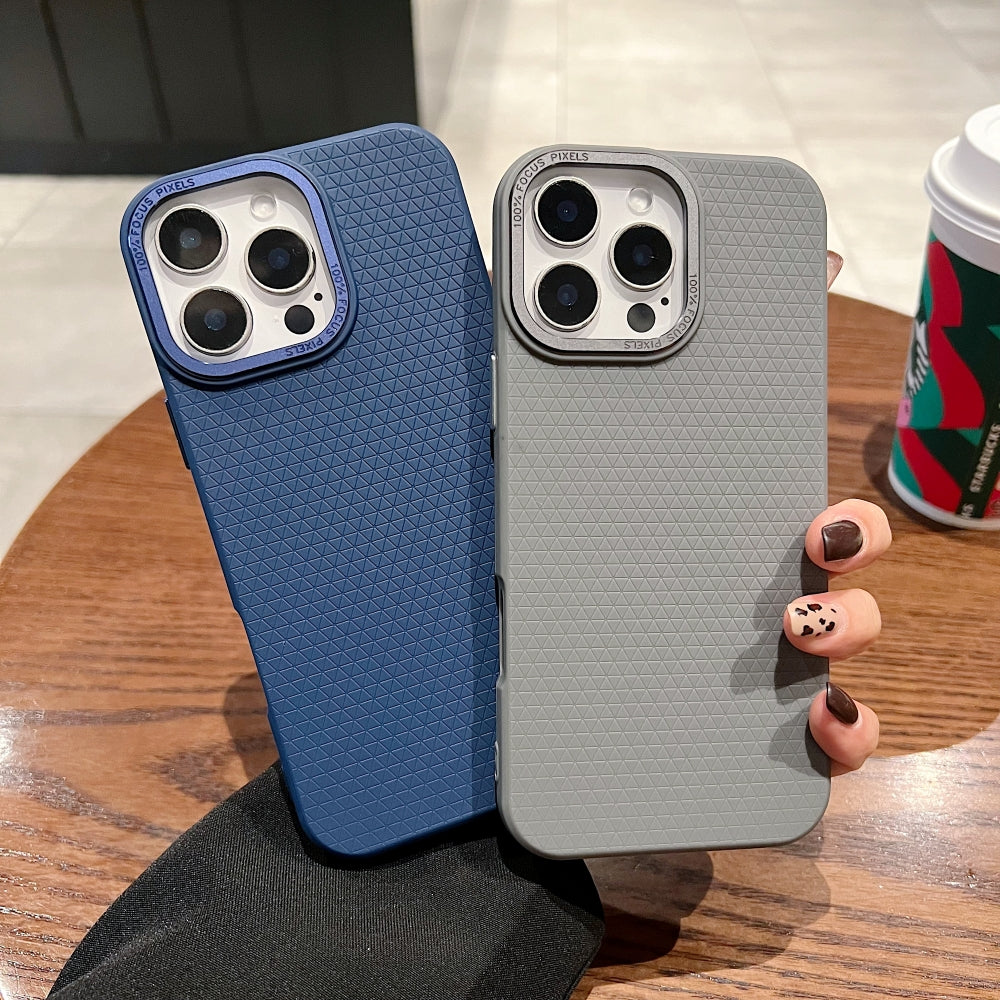 Textured Design Metal Camera Protection PC (Hard) Phone Case - iPhone 13 Pro Max