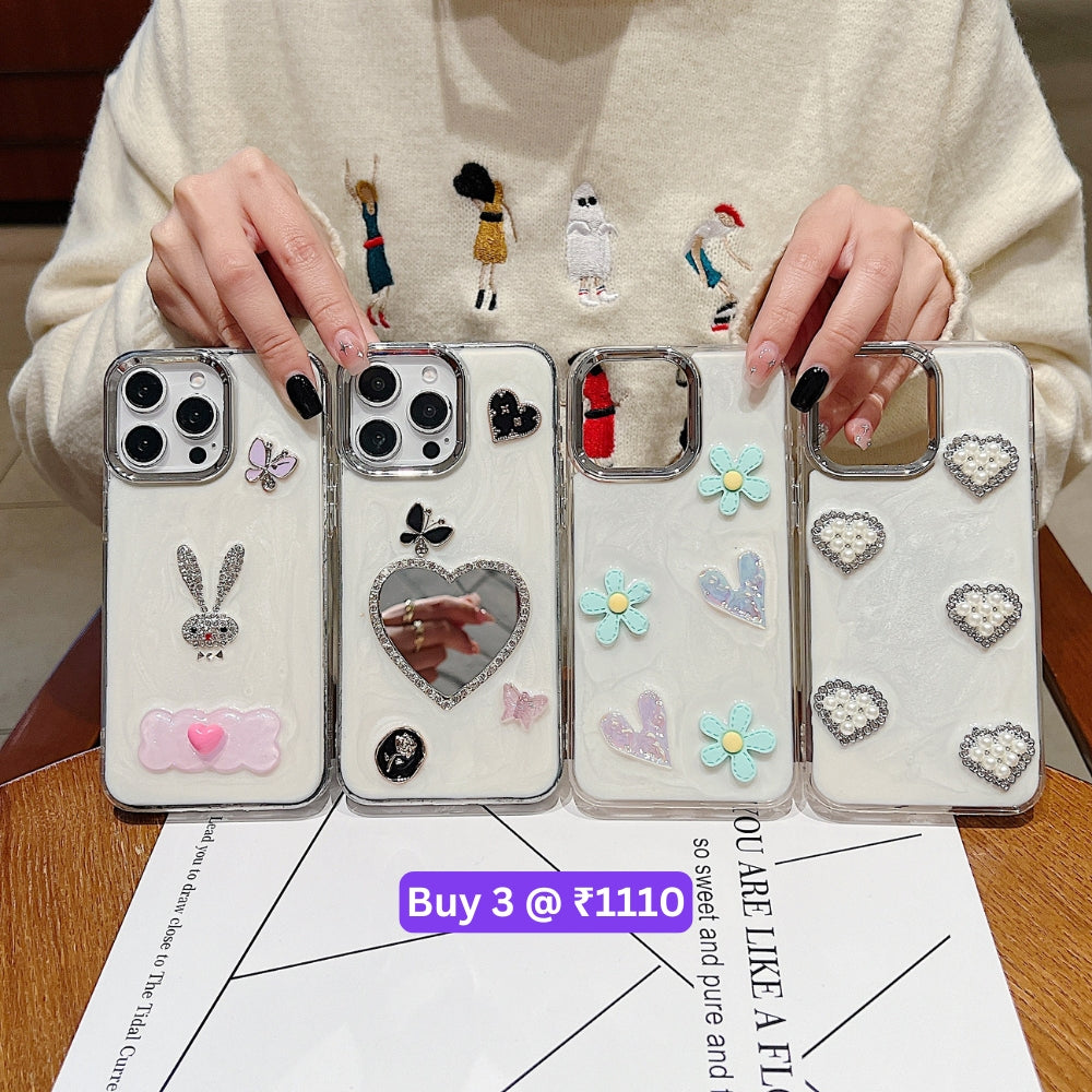 Tiny Bear | Flower | Heart | Mirror Shockproof TPU (Soft) Phone Case - Moto G45